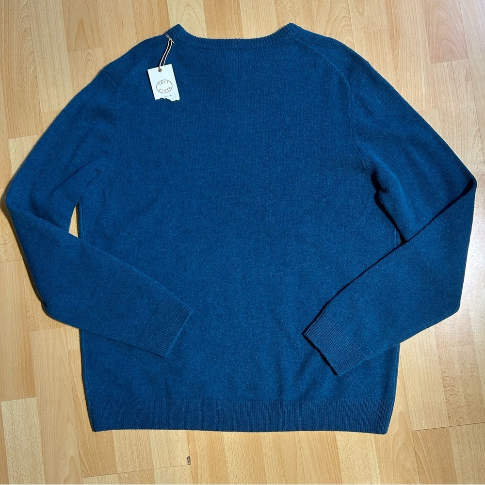 Soft Cloth NWT Blue merino Wool Crewneck Sweater‎ Large - Picture 4 of 6